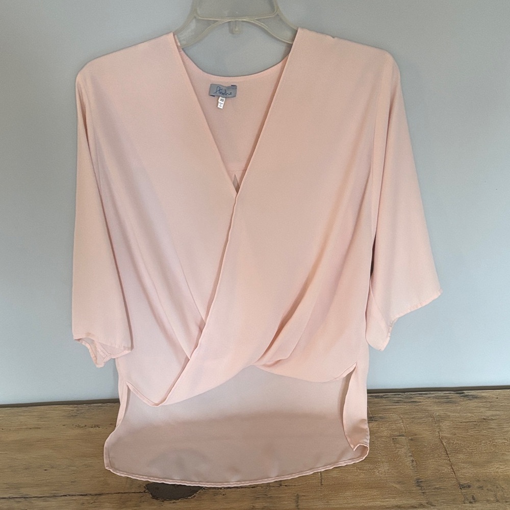 Abbeline Blush Pink Draped Blouse